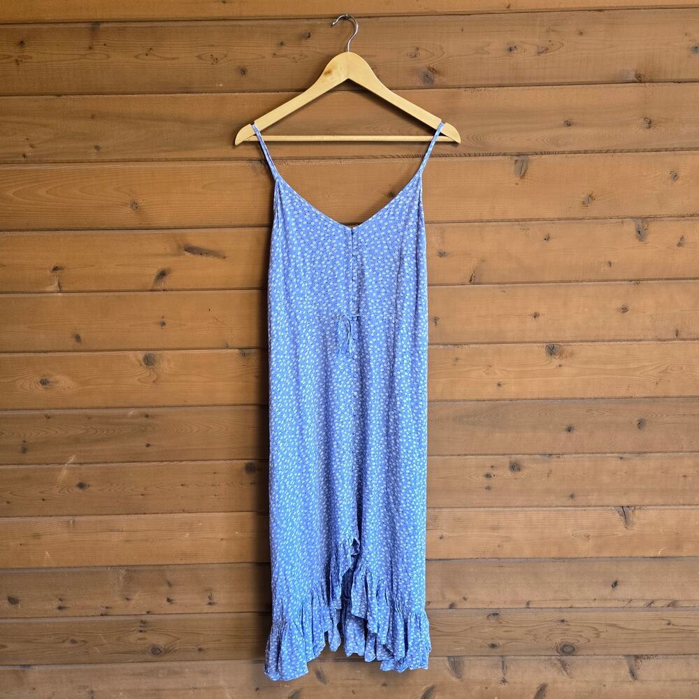 Rails Frida Dress Sky Blue Daisies Midi Prairie Cottagecore Boho Button L Prep - Picture 2 of 5